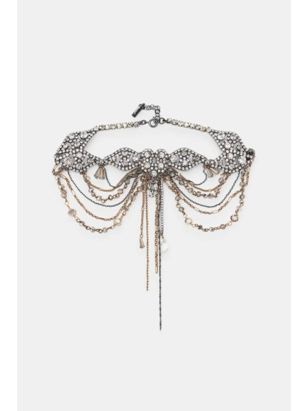 ZARA COMBINED CHAIN AND RHINESTONE CHOKER 1011/226/881